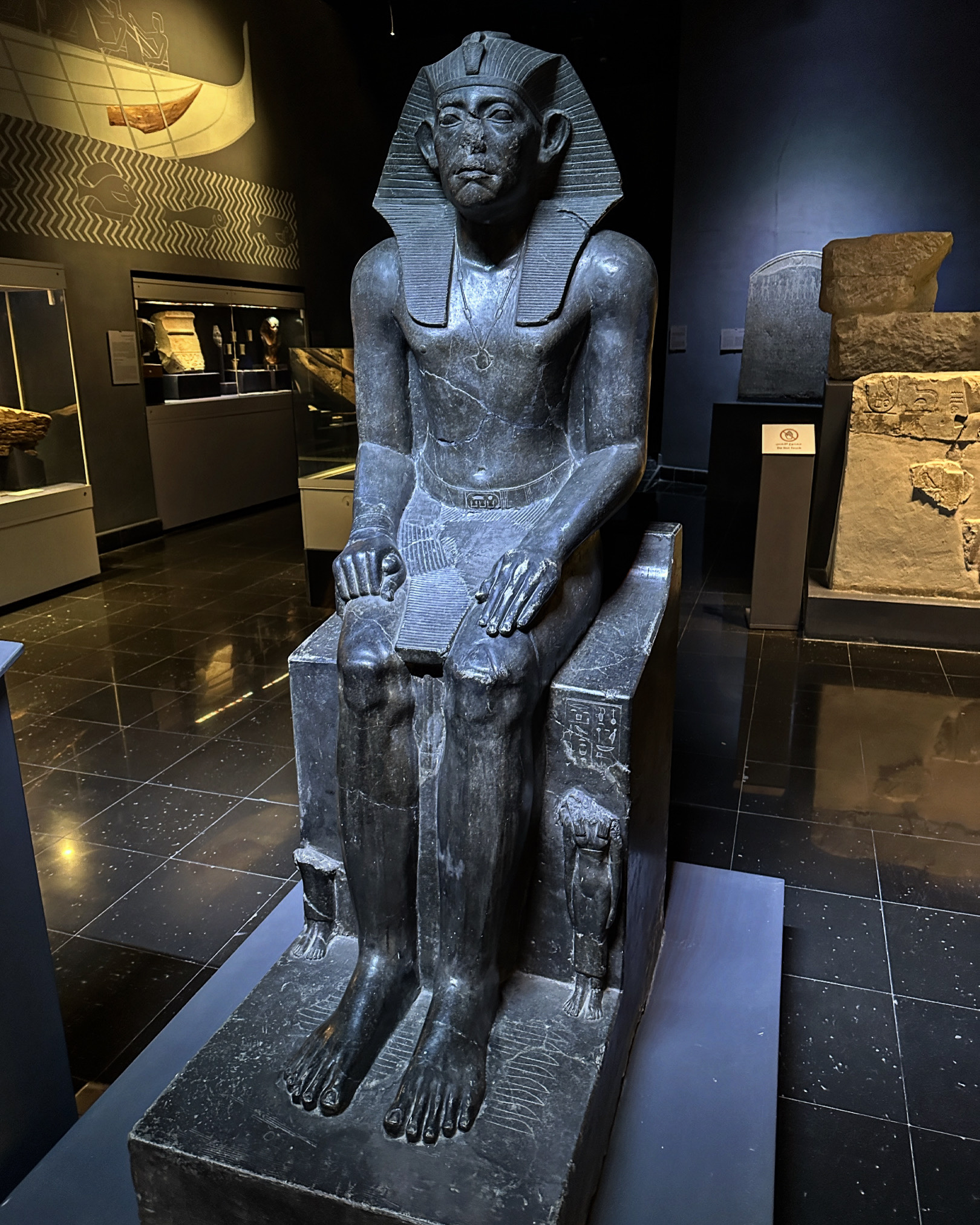 Statue of Pharaoh Senusret III at the Suez National Museum
