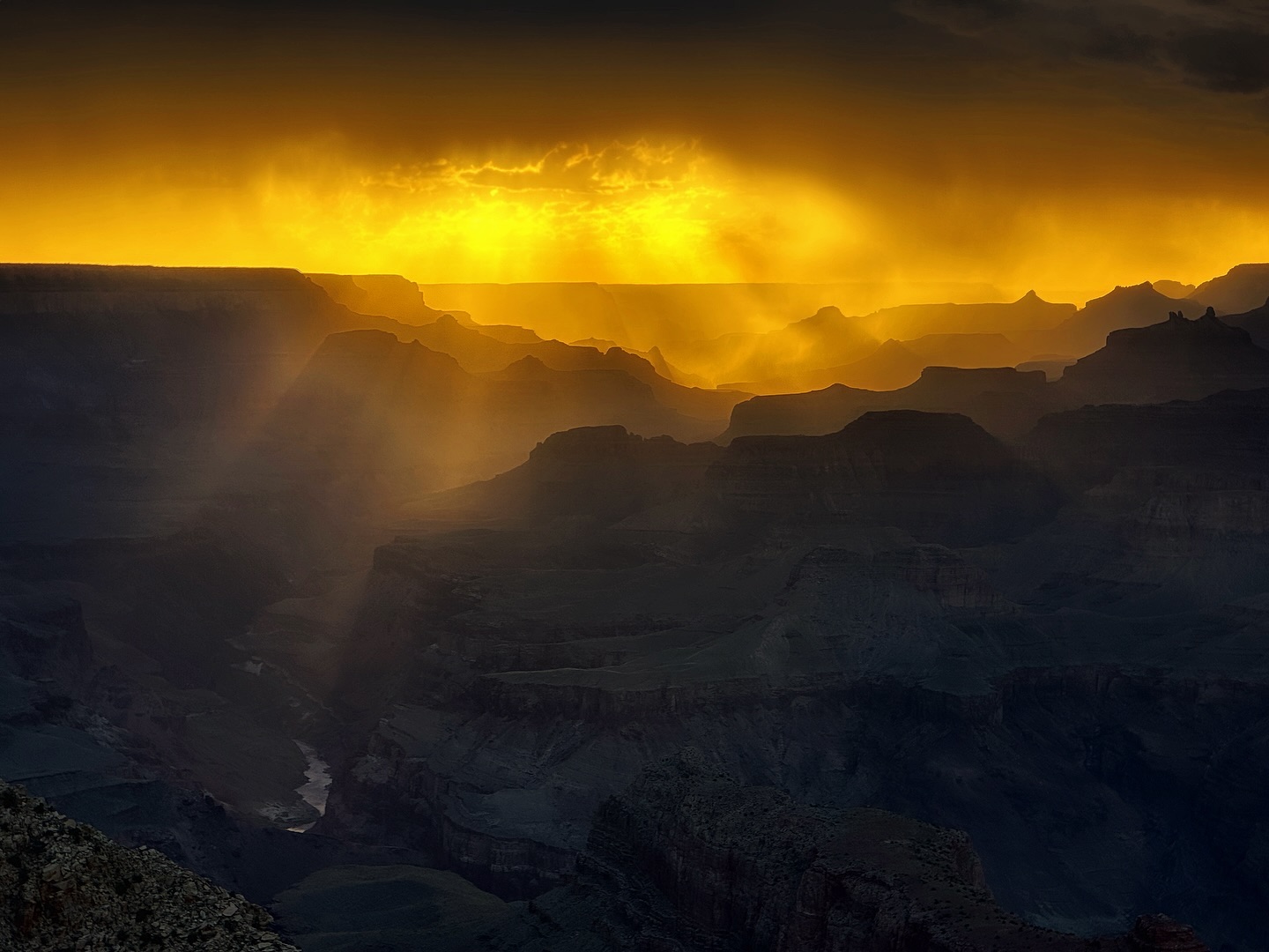 Crepuscular rays over Grand Canyon