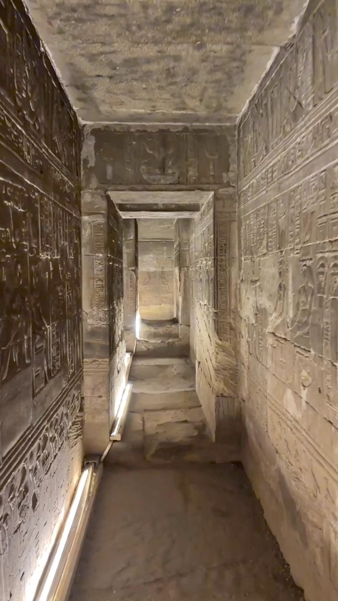 Underground crypt at the Temple of Hathor at Dendera Egypt